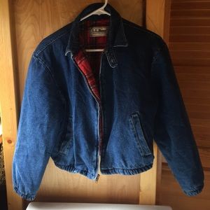 Denim Jacket Vtg L.L.Bean SzS Plaid insulated